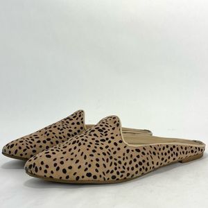 Universal Thread WMN's Faux Fur Leopard Print Slide Mule Flats size 9.5